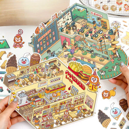 3D Sticker Scene Purr-fect Cat Café|Lion Shop