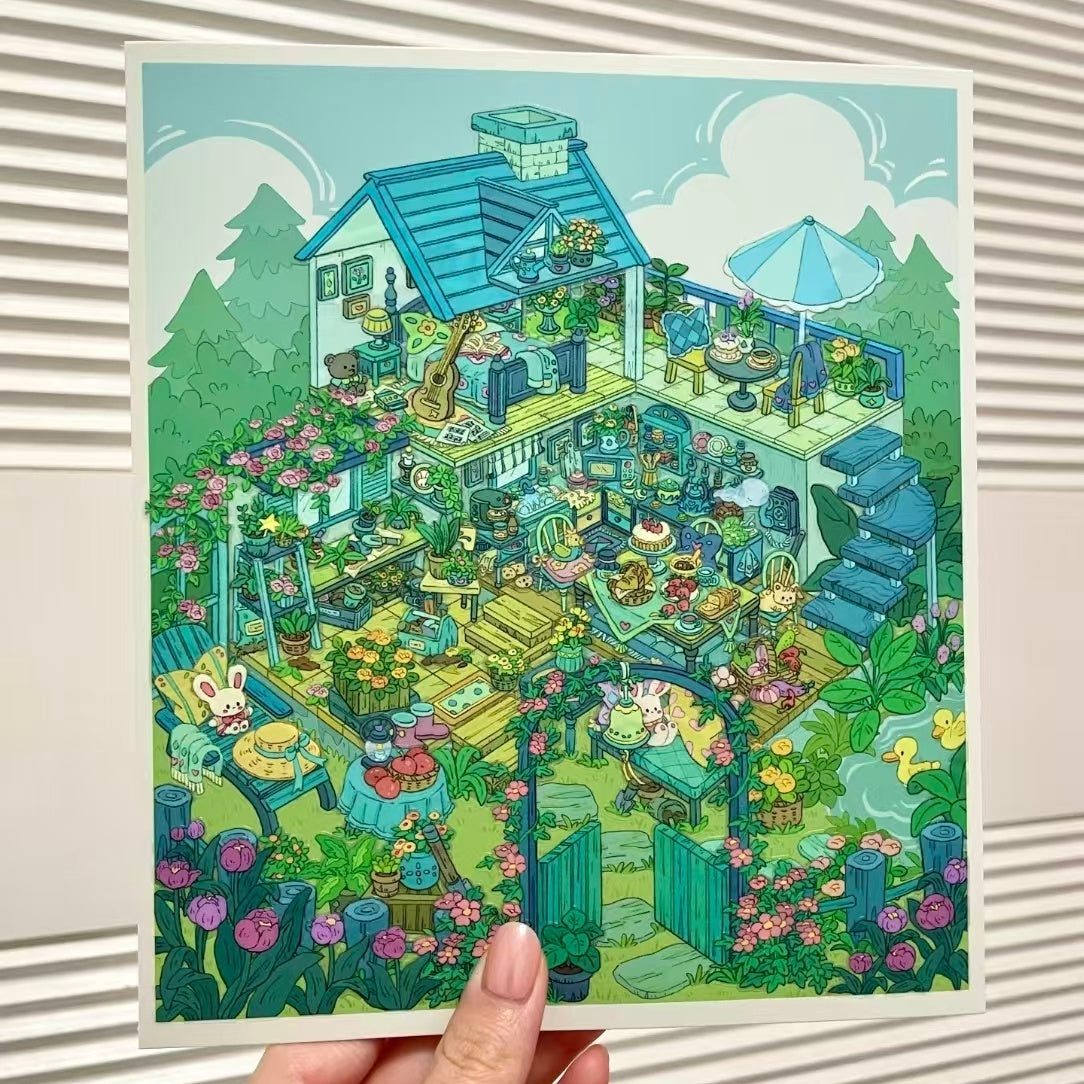 Green Nook Garden-DIY 3D Miniature Sticker Scene