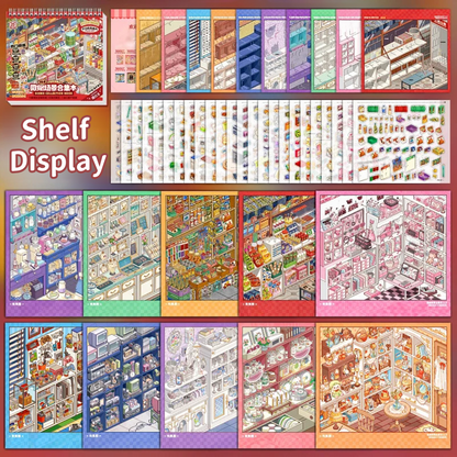 Shelf Display-DIY 3D Sticker Scene Book(10 scenes in 1 book)