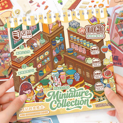 Immersive Shopping-10 Miniature Scenes in 1 --DIY 3D Sticker Scene Book