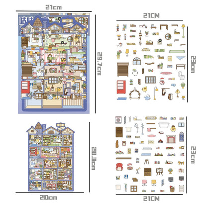 Gugu Apartment -DIY 3D Miniature Scene Sticker