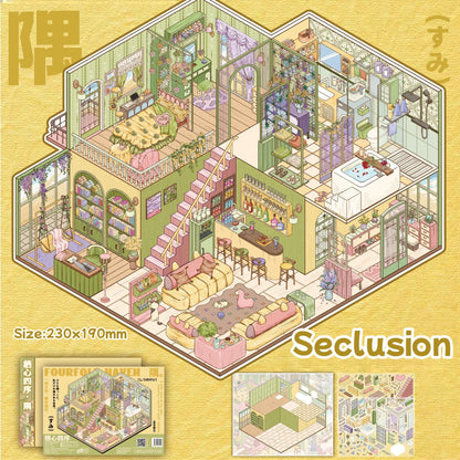 Fourfold Haven--DIY 3D Miniature Scene Sticker