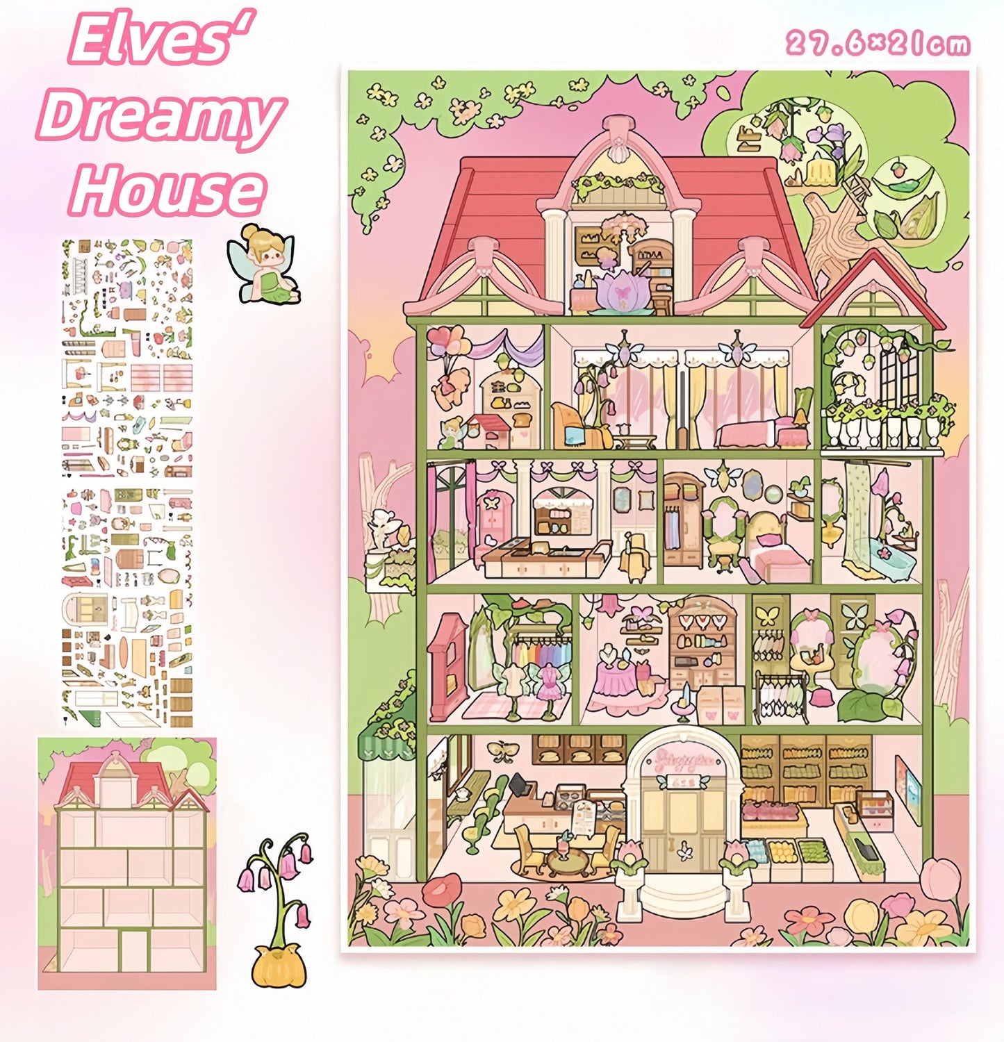 Gird Room-DIY 3D Miniature Scenes Sticker