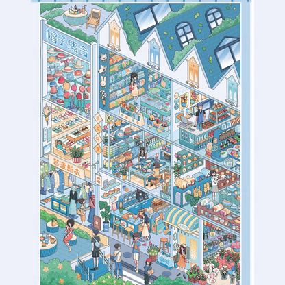 Street View Cubicles Sticker Book-DIY 3D Miniature Sticker Scene