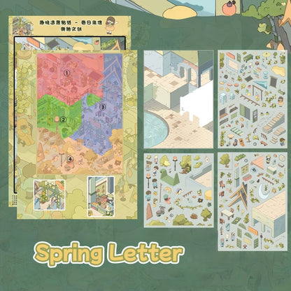 Letters of Seasons-DIY 3D Miniature Scene Sticker