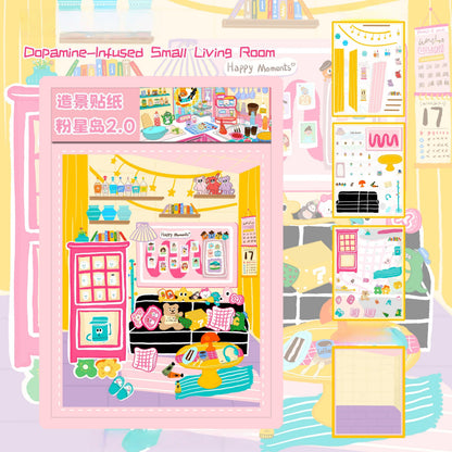 Little Pink House-3D Miniature Scenes Sticker