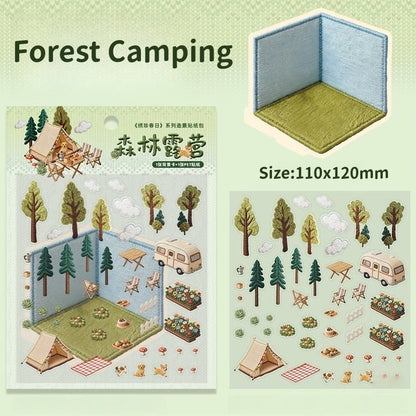 Gorgeous Spring time-DIY 3D Miniature Scene Sticker