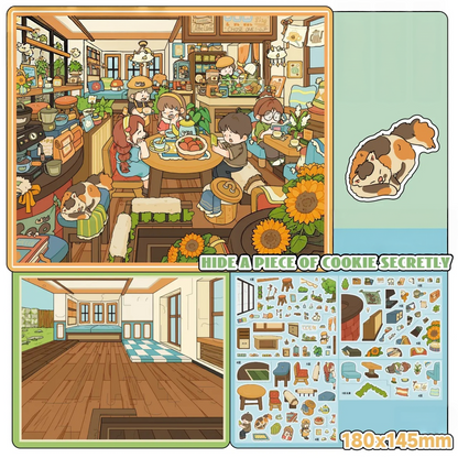 Girls Gathering-DIY 3D Miniature Sticker Scene