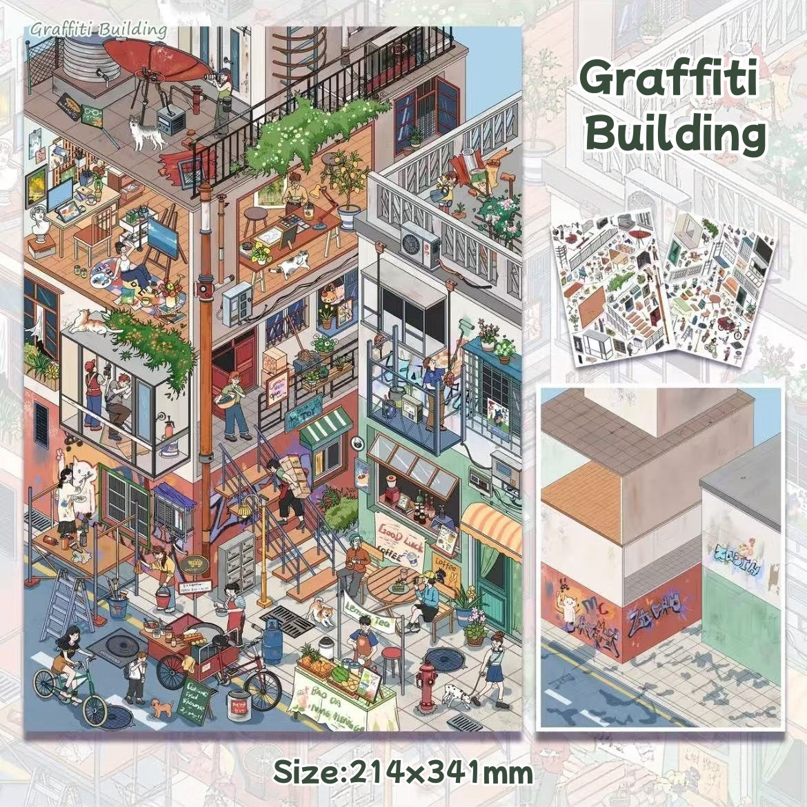 Stacked Building--DIY 3D Miniature Sticker Scene