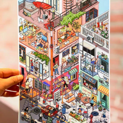Stacked Building--DIY 3D Miniature Sticker Scene