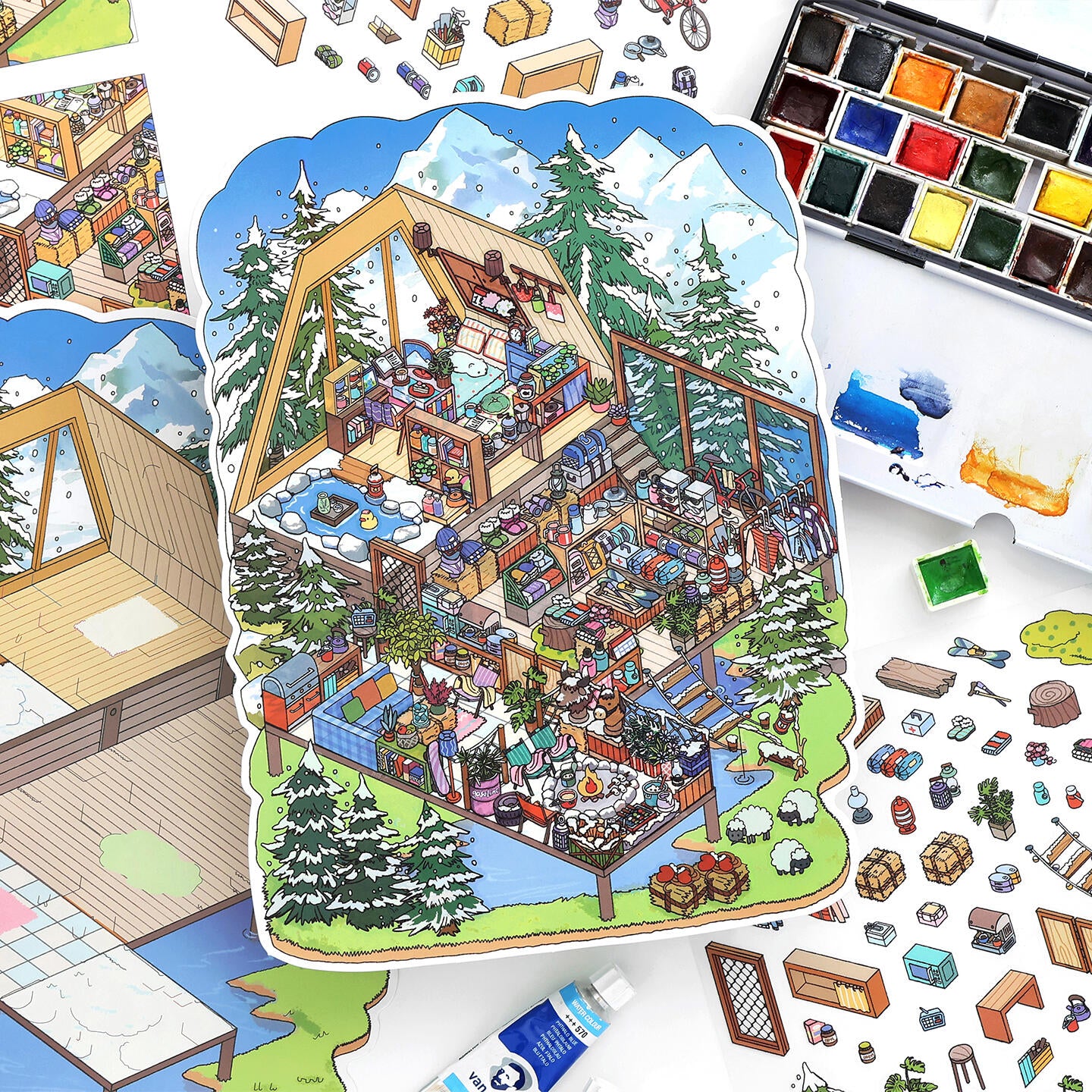 Seasonal Hideaways-DIY 3D Miniature Sticker Scene