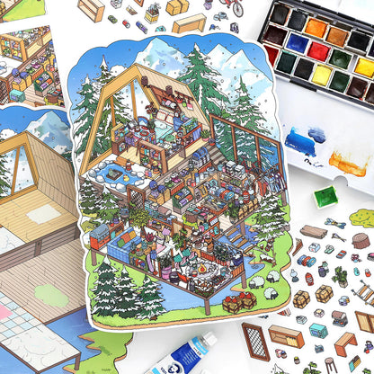 Seasonal Hideaways-DIY 3D Miniature Sticker Scene