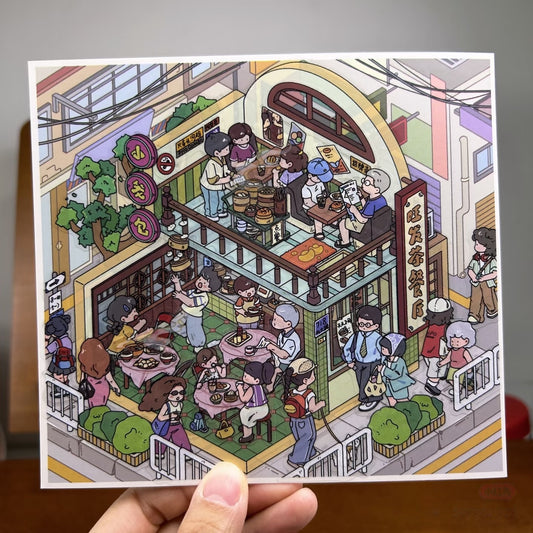 Hong Kong Café-DIY 3D Miniature Scene Sticker