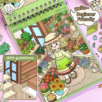Girl’s Dress Up-DIY 3D Miniature Sticker Scene sticker book