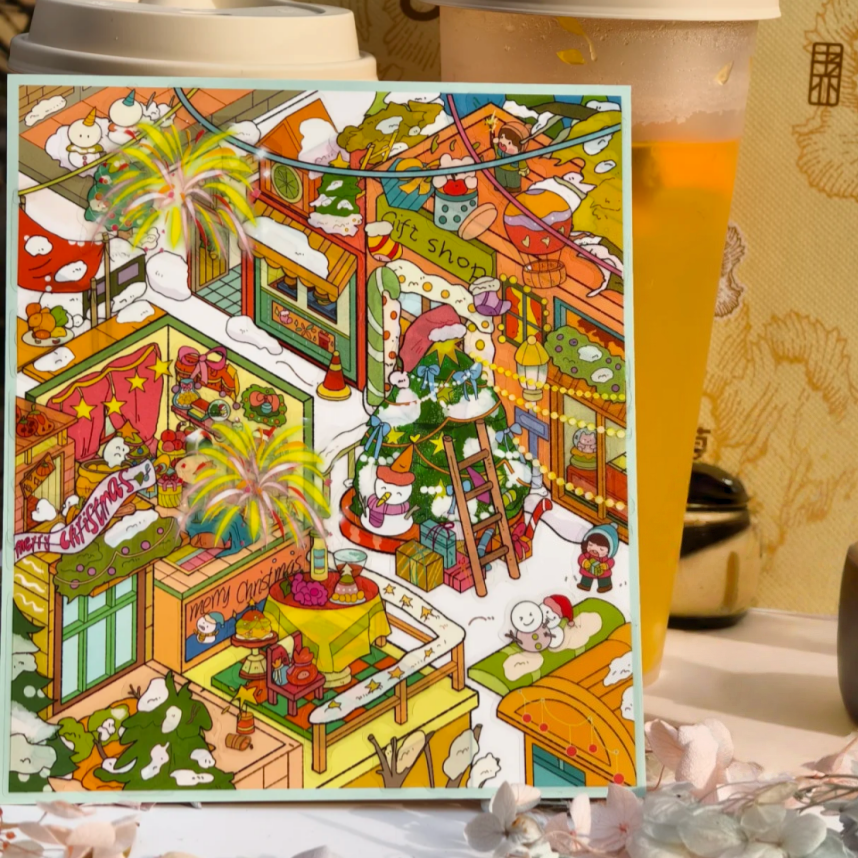 Sweet Seasons(4 Themes)-DIY 3D Miniature Scene Sticker