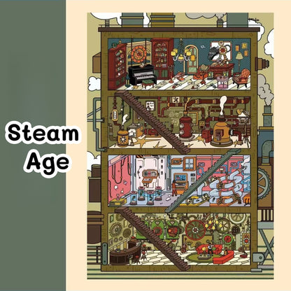 Steam Age-DIY 3D Miniature Scene Stickers