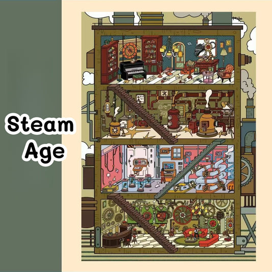 Steam Age-DIY 3D Miniature Scene Stickers