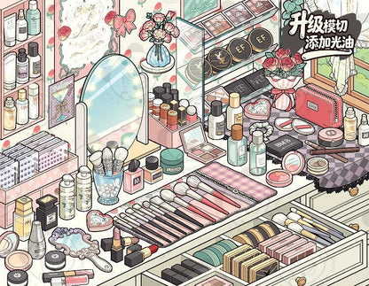 Telado --Desk Organizing|Shelf Display|Restocking-10 Miniature Scenes in 1 --DIY 3D Sticker Scene Book