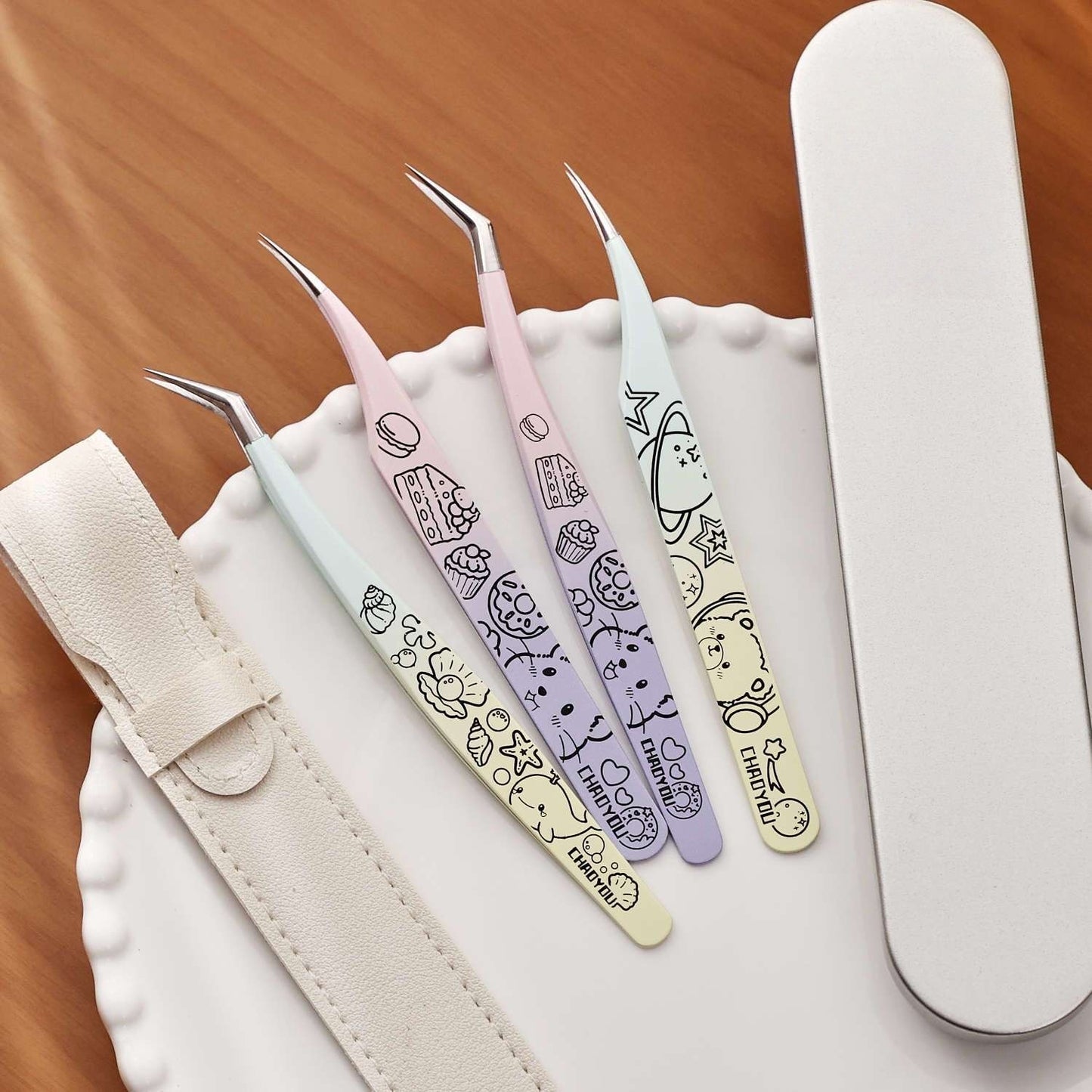Cute Purple Mint Animal Professional Sticker Tweezers