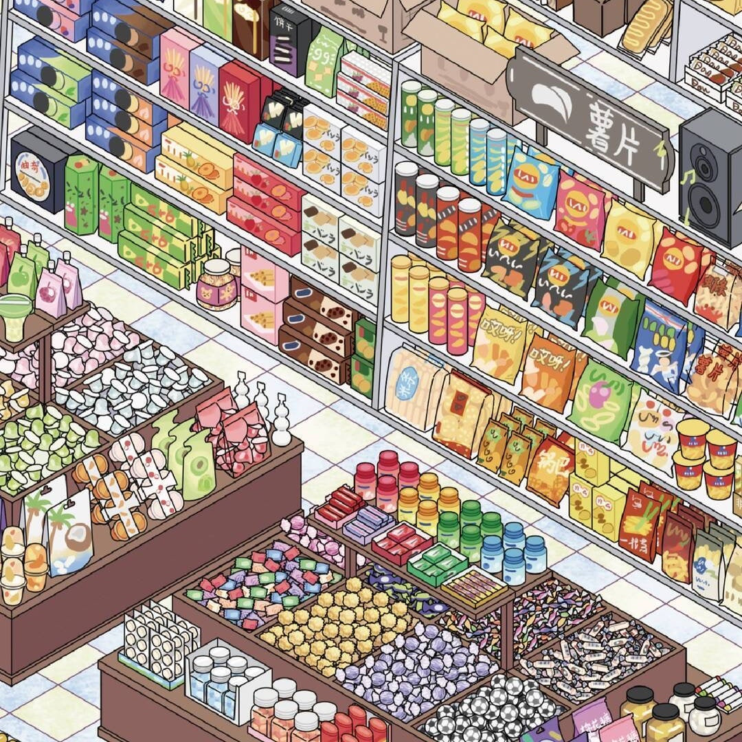 Cafe&Supermarket-DIY 3D Scene Sticker-Miniature Scenes