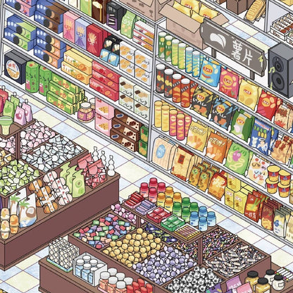 Cafe&Supermarket-DIY 3D Scene Sticker-Miniature Scenes