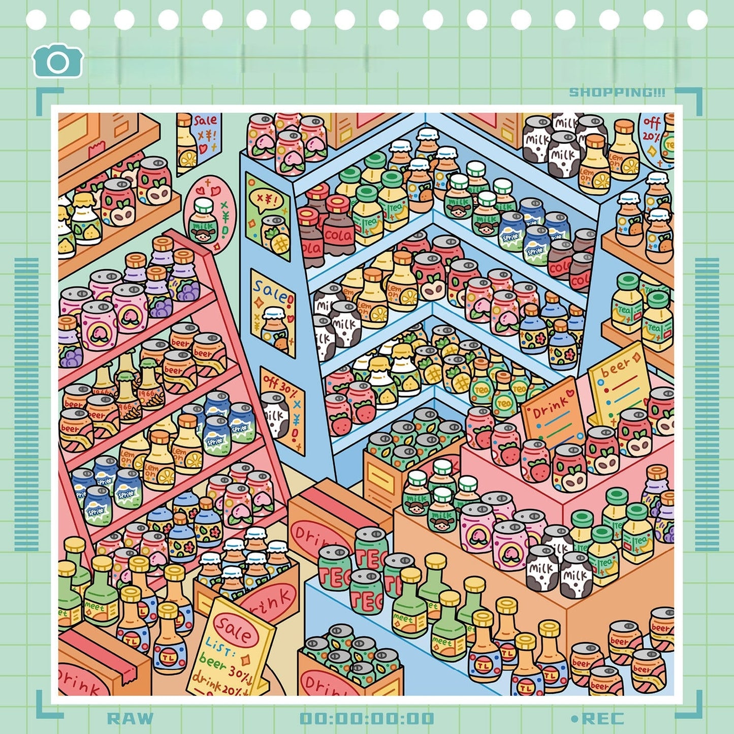 Shelf Display Sticker Book(10 in 1)-DIY 3D Miniature Scene Sticker