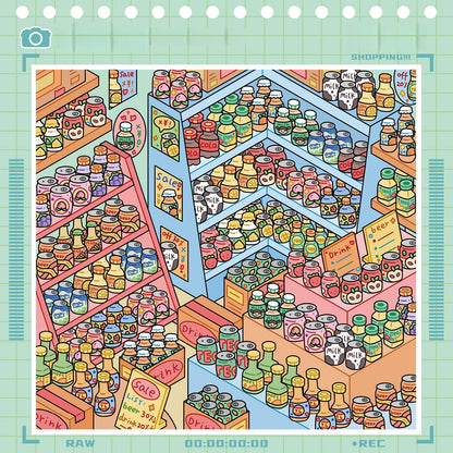 Shelf Display Sticker Book(10 in 1)-DIY 3D Miniature Scene Sticker