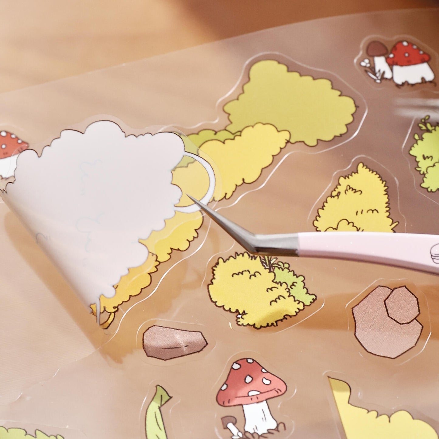 Cute Purple Mint Animal Professional Sticker Tweezers