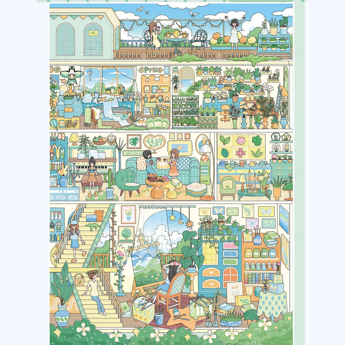 Street View Cubicles Sticker Book-DIY 3D Miniature Sticker Scene