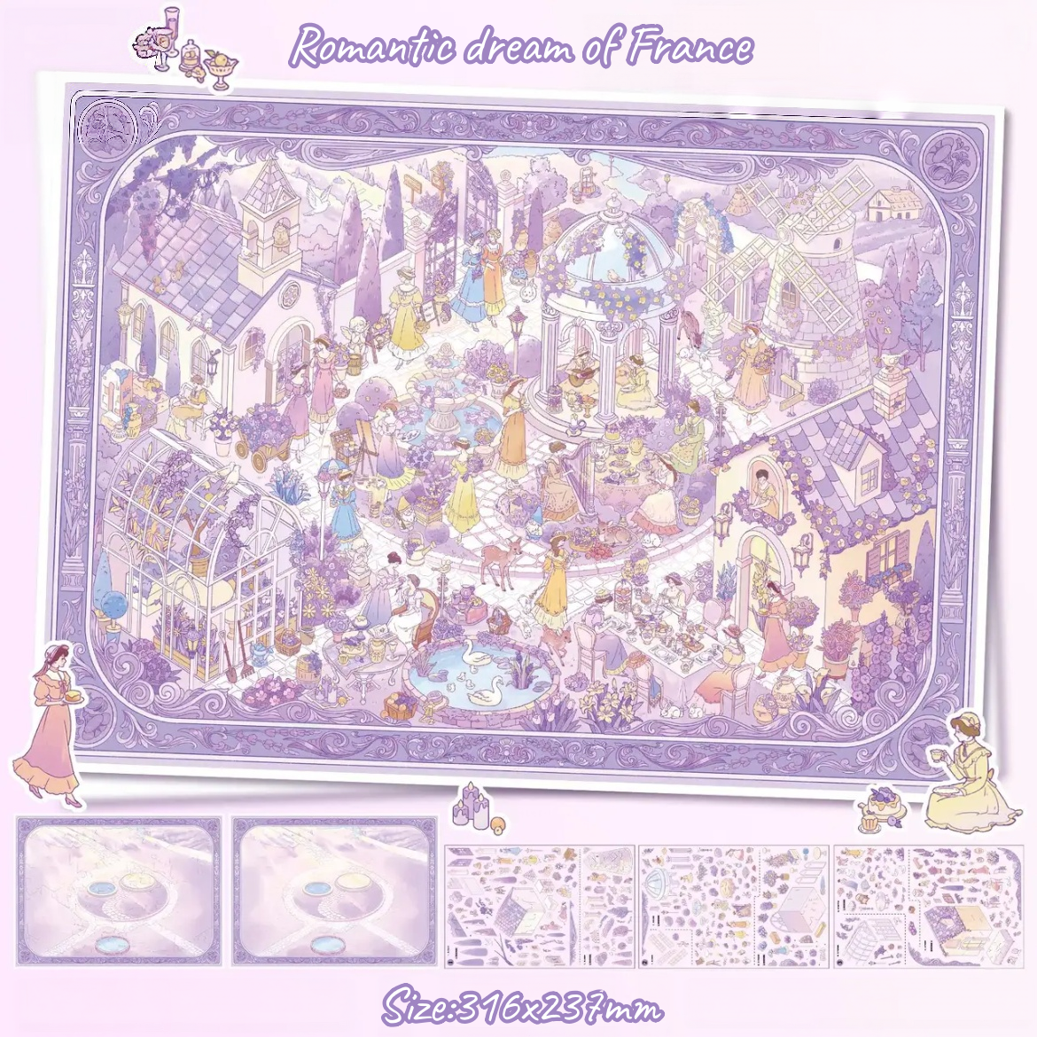 Romantic dream of France|Roman Holiday-DIY 3D Miniature Sticker Scene