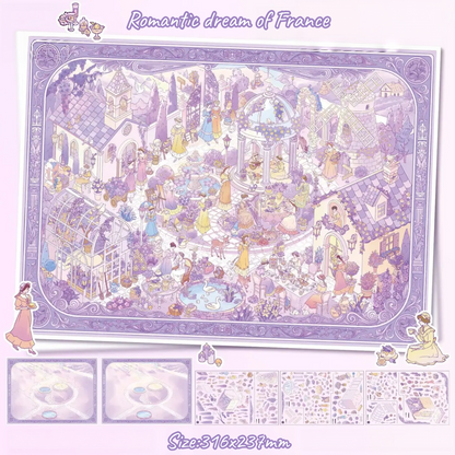 Romantic dream of France|Roman Holiday-DIY 3D Miniature Sticker Scene