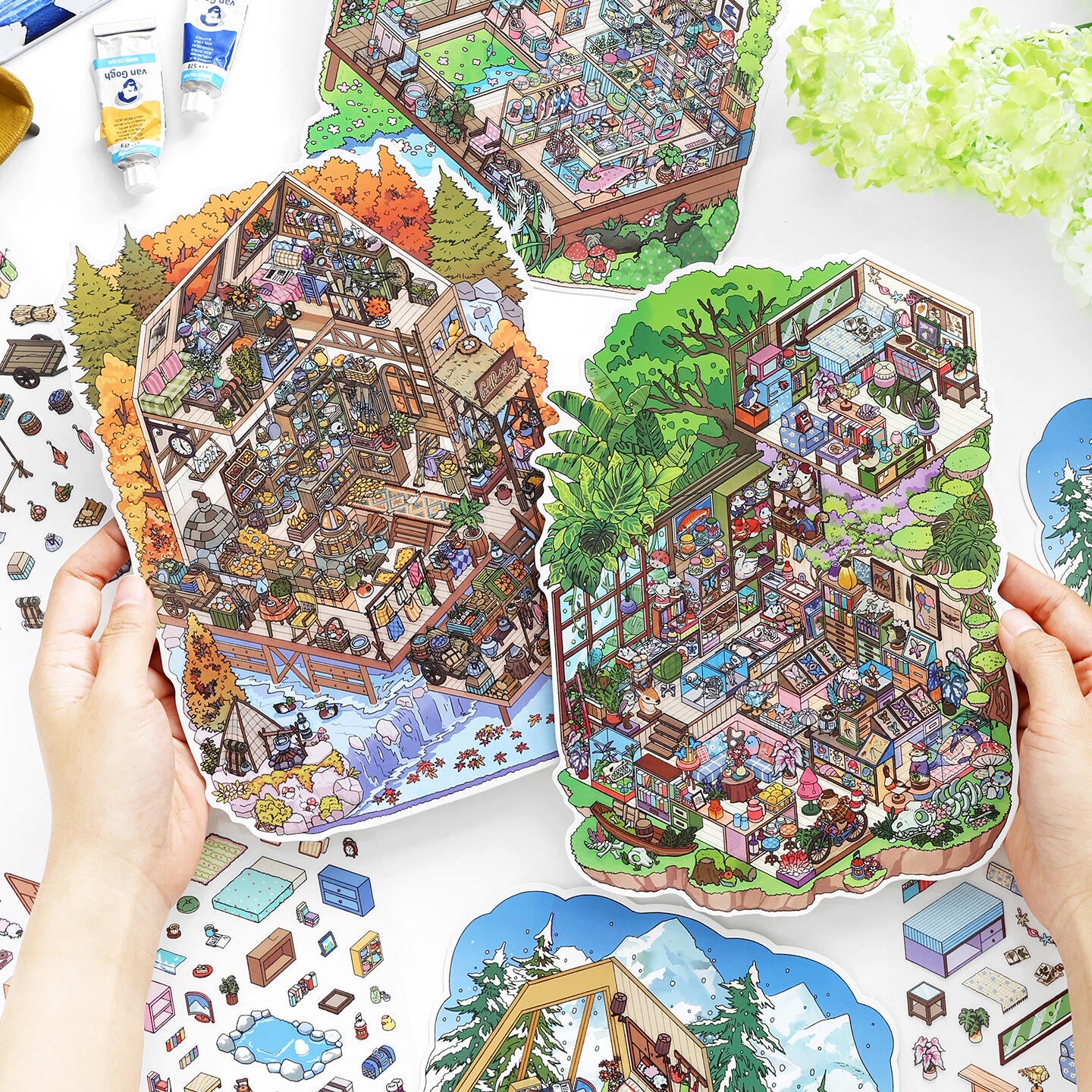 Seasonal Hideaways-DIY 3D Miniature Sticker Scene