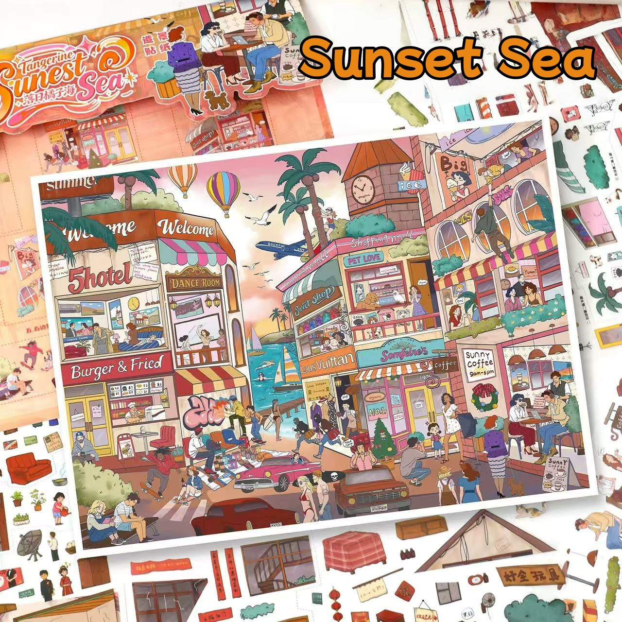 Sunset Sea|Stone Lane-DIY 3D Miniature Scene Sticker