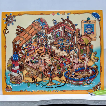 Old Sailor's Coastal Pub-DIY 3D Miniature Scene Sticker