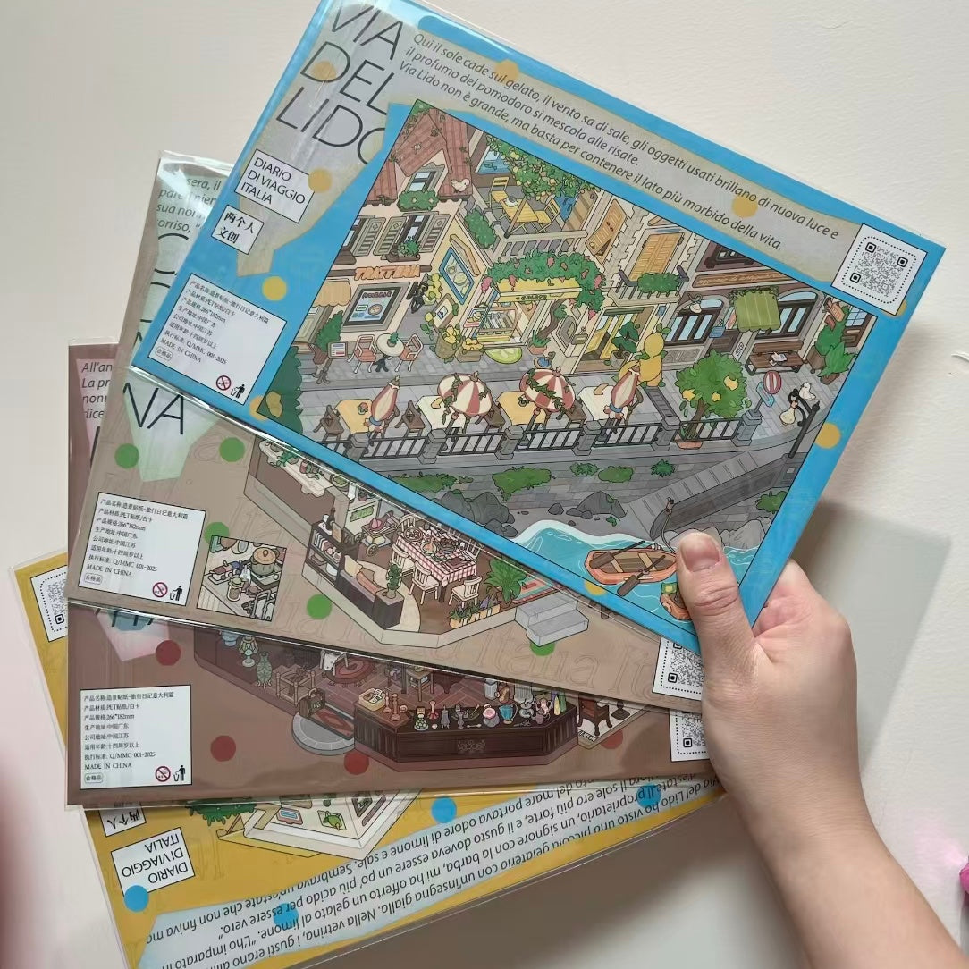 Italy Travel Diary-DIY 3D Miniature Sticker Scene