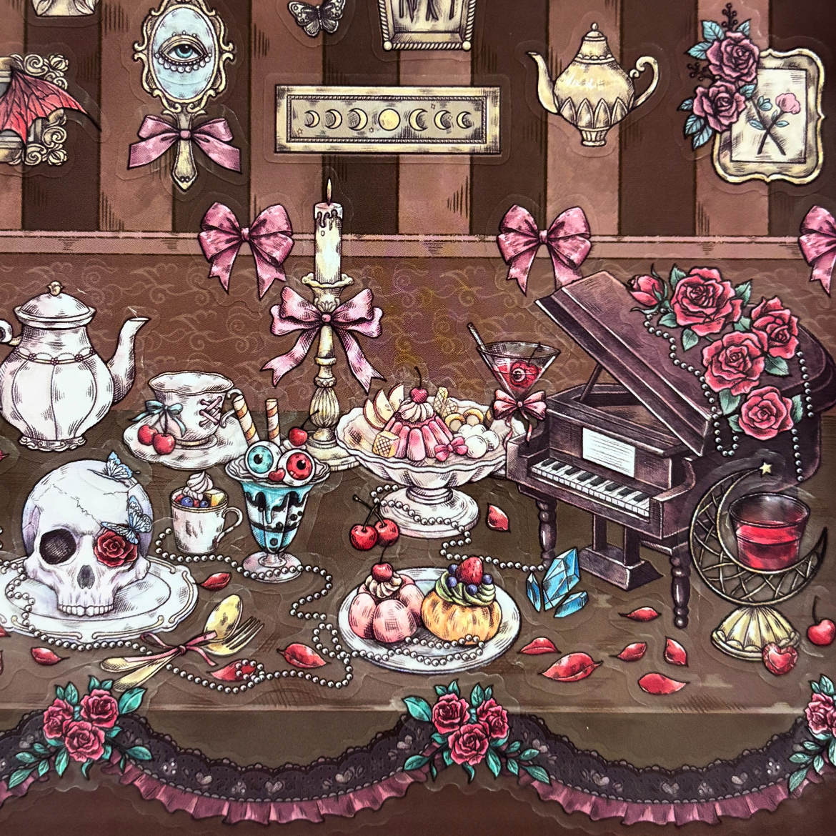 Rose Tea Party-DIY 3D Scene Sticker-Miniature Scenes