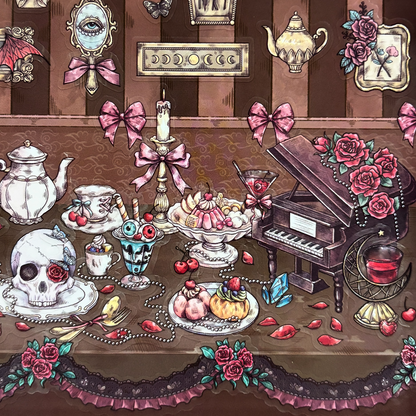 Rose Tea Party-DIY 3D Scene Sticker-Miniature Scenes