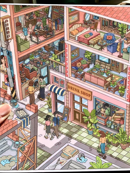 Spring Town| Summer Town-DIY 3D Miniature Scene Sticker