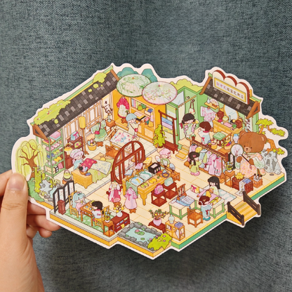 Cute Shop-DIY 3D Scene Sticker-Miniature Scenes