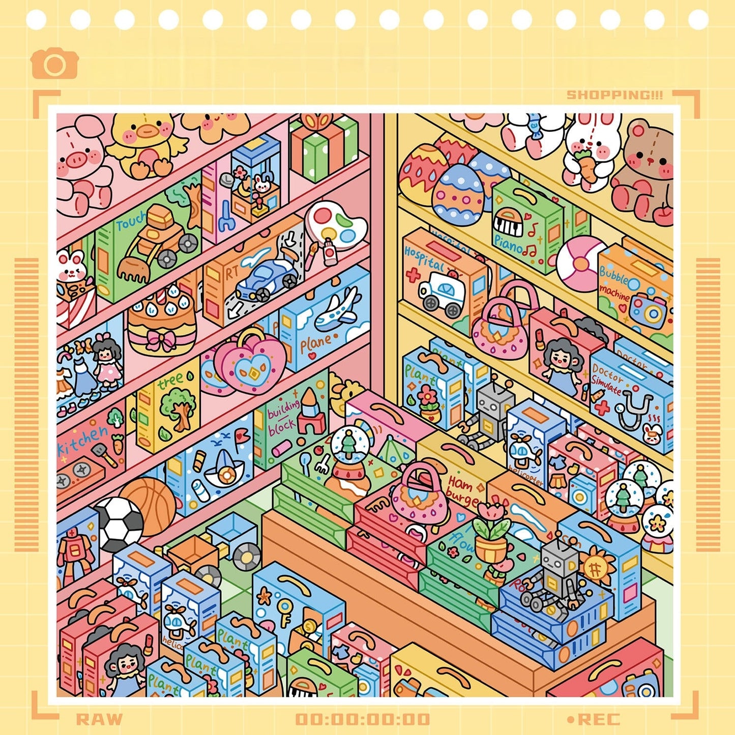 Shelf Display Sticker Book(10 in 1)-DIY 3D Miniature Scene Sticker