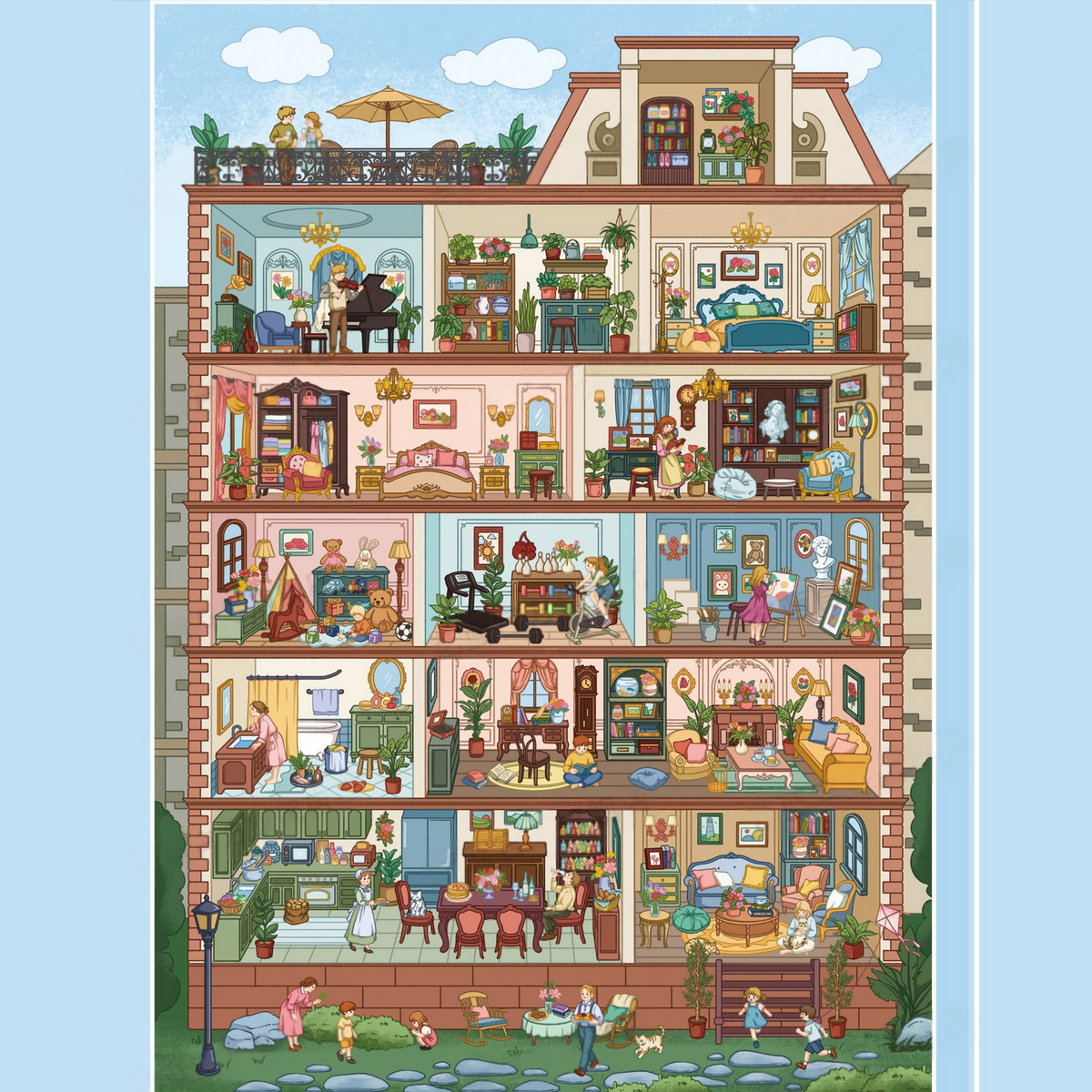 Street View Cubicles Sticker Book-DIY 3D Miniature Sticker Scene