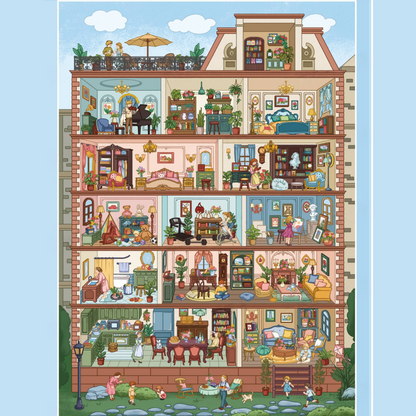 Street View Cubicles Sticker Book-DIY 3D Miniature Sticker Scene