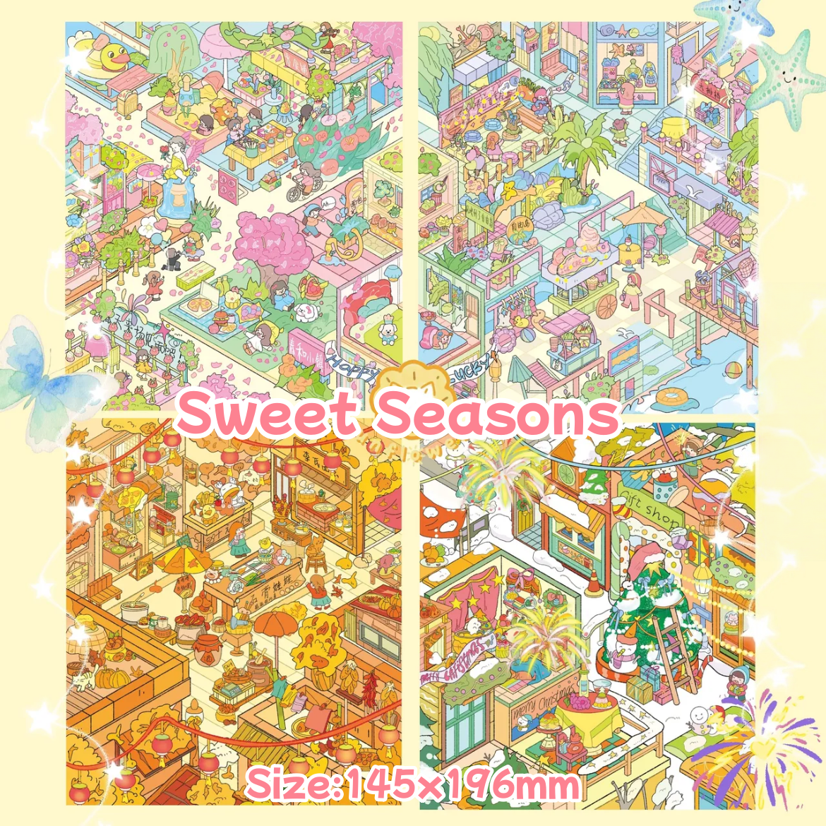 Sweet Seasons(4 Themes)-DIY 3D Miniature Scene Sticker