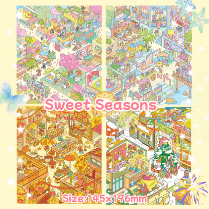 Sweet Seasons(4 Themes)-DIY 3D Miniature Scene Sticker