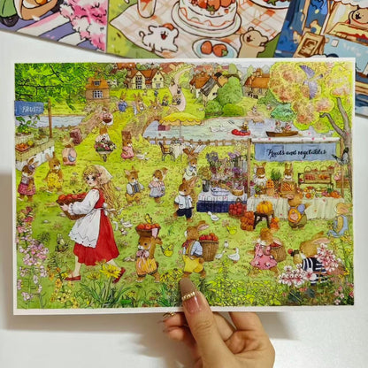Bunny Land Fairy Tale-DIY 3D Miniature Scene Sticker