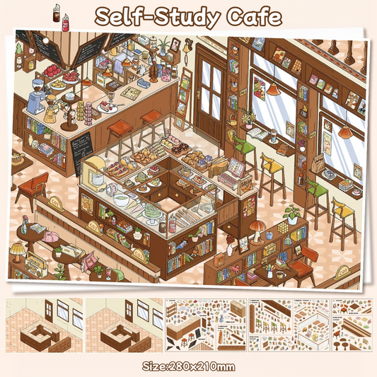 Cafe&Supermarket-DIY 3D Scene Sticker-Miniature Scenes