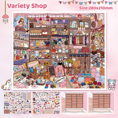 Snack shop|Variety Shop-DIY 3D Miniature Scene Sticker