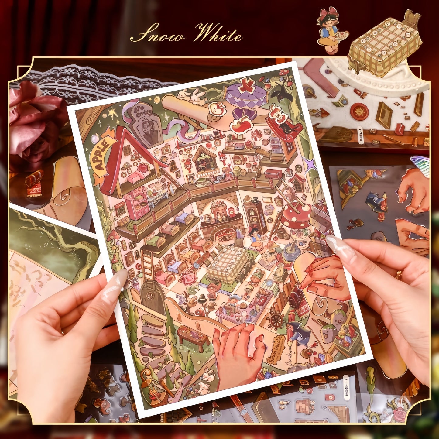Snow White|Sleeping Beauty-DIY 3D Miniature Scene Sticker