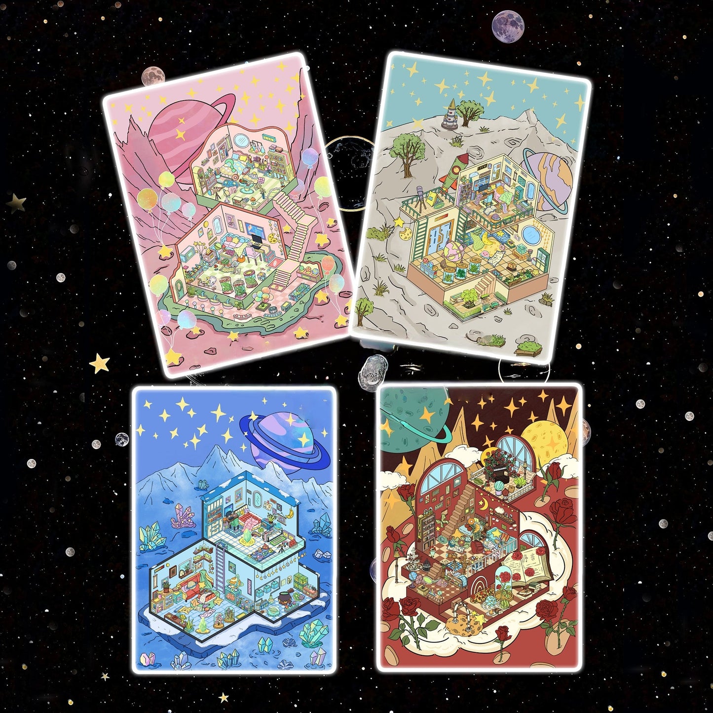 Planet Series-DIY 3D Miniature Scene Sticker
