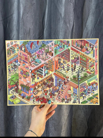 City Life Blocks-DIY 3D Miniature Scene Sticker